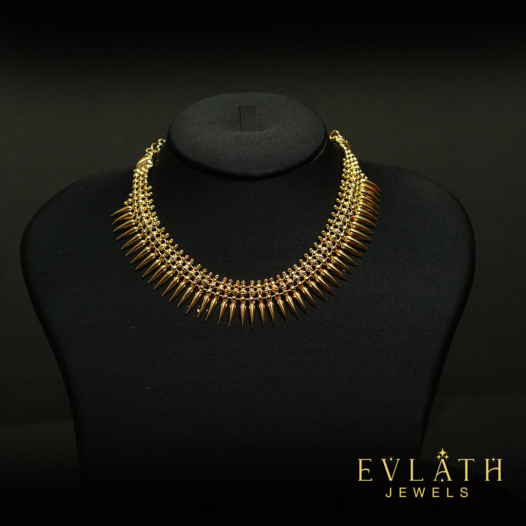 Premium Gold-Plated Mullamottu Necklace - Evlath Jewels